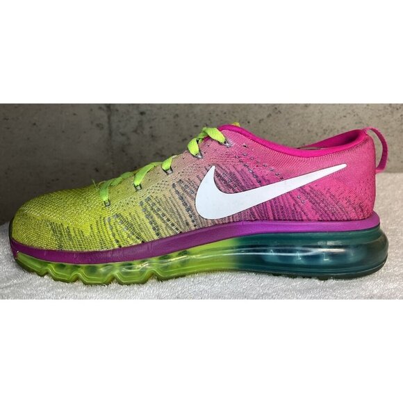 Nike Air Max Flyknit ID Pink-Lime Green-Blue Running Shoes Size 8.5 [845615-992] main image 8